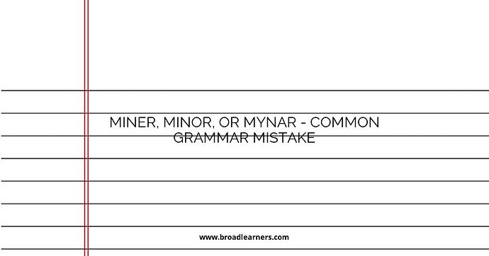 Miner, Minor, or Mynar - Common Grammar Mistake