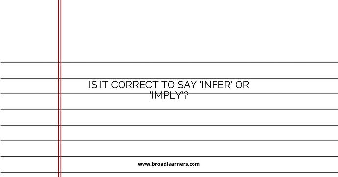 Is it Correct to Say 'Infer' or 'Imply'?