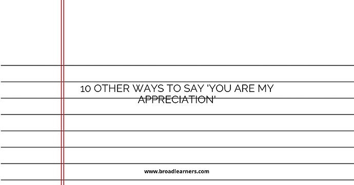 10 Other Ways to Say 'You Are My Appreciation'