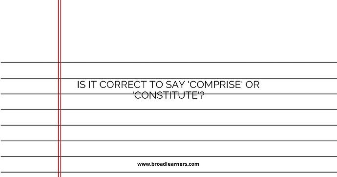 Is it Correct to Say 'Comprise' or 'Constitute'?
