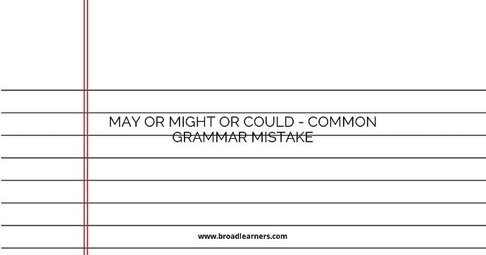 May or Might or Could - Common Grammar Mistake